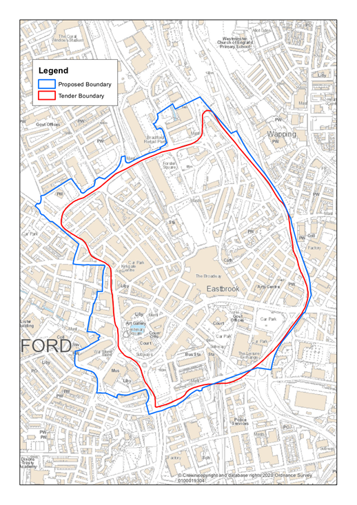 Map showing boundary of the digital twin
