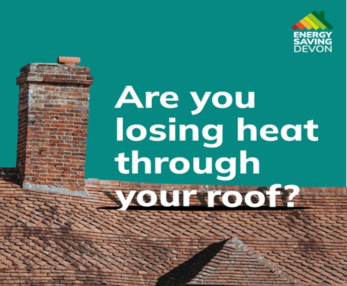 Roof with text "Are you losing heat through your roof"?