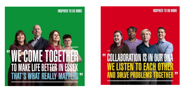 Essex County Council’s Recruitment Transformation campaign poster featuring people from all demographics in the county 