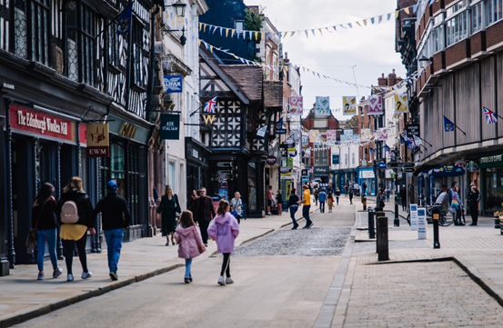 A photograph of Shropshire high street