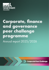 Text displayed: Corporate, finance and governance peer challenge programme: Annual report 2025/26