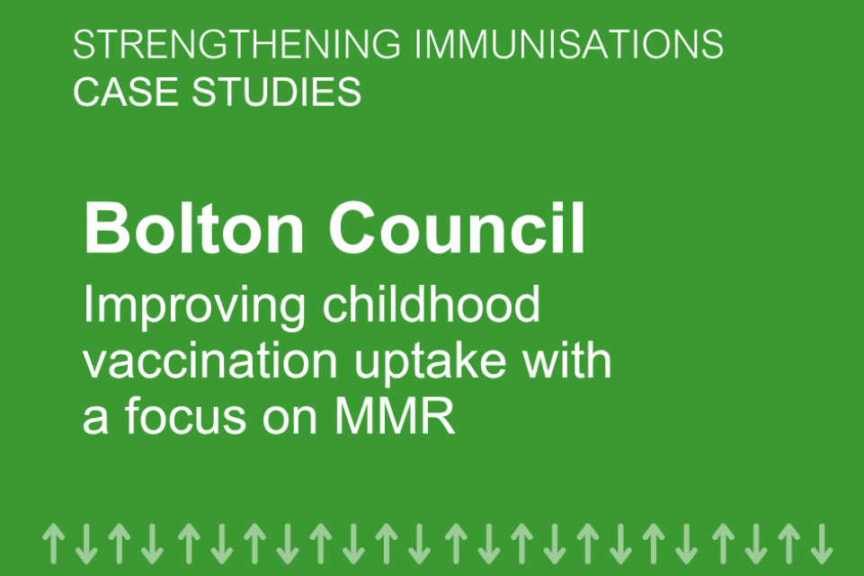Bolton Council improving childhood vaccination uptake with a focus on MMR and a collaborative quality improvement approach