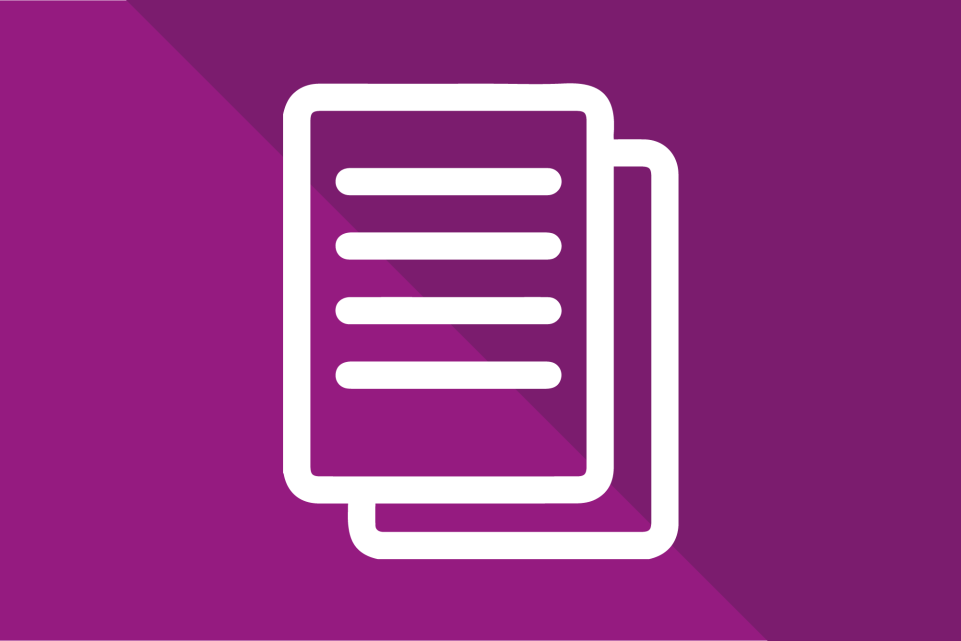 Icon of a document on purple background